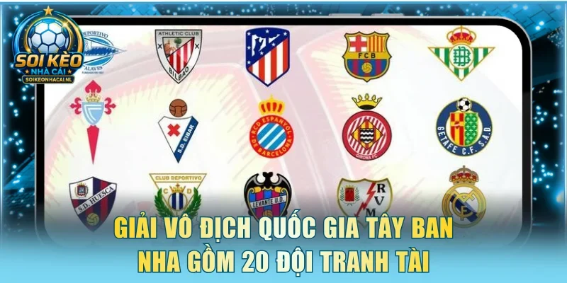 Giải vô địch quốc gia Tây Ban Nha gồm 20 đội tranh tài